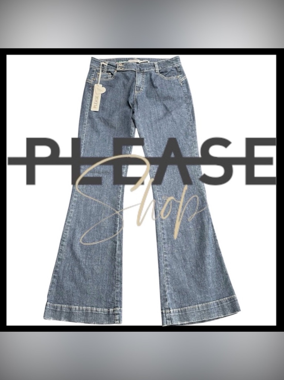 NWT Please (Italy) Mid-Rise Flare Jeans (29x33)